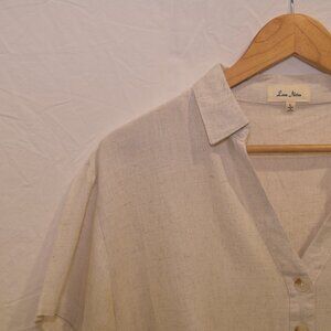 Love Notes Linen Blend Crop Blouse L